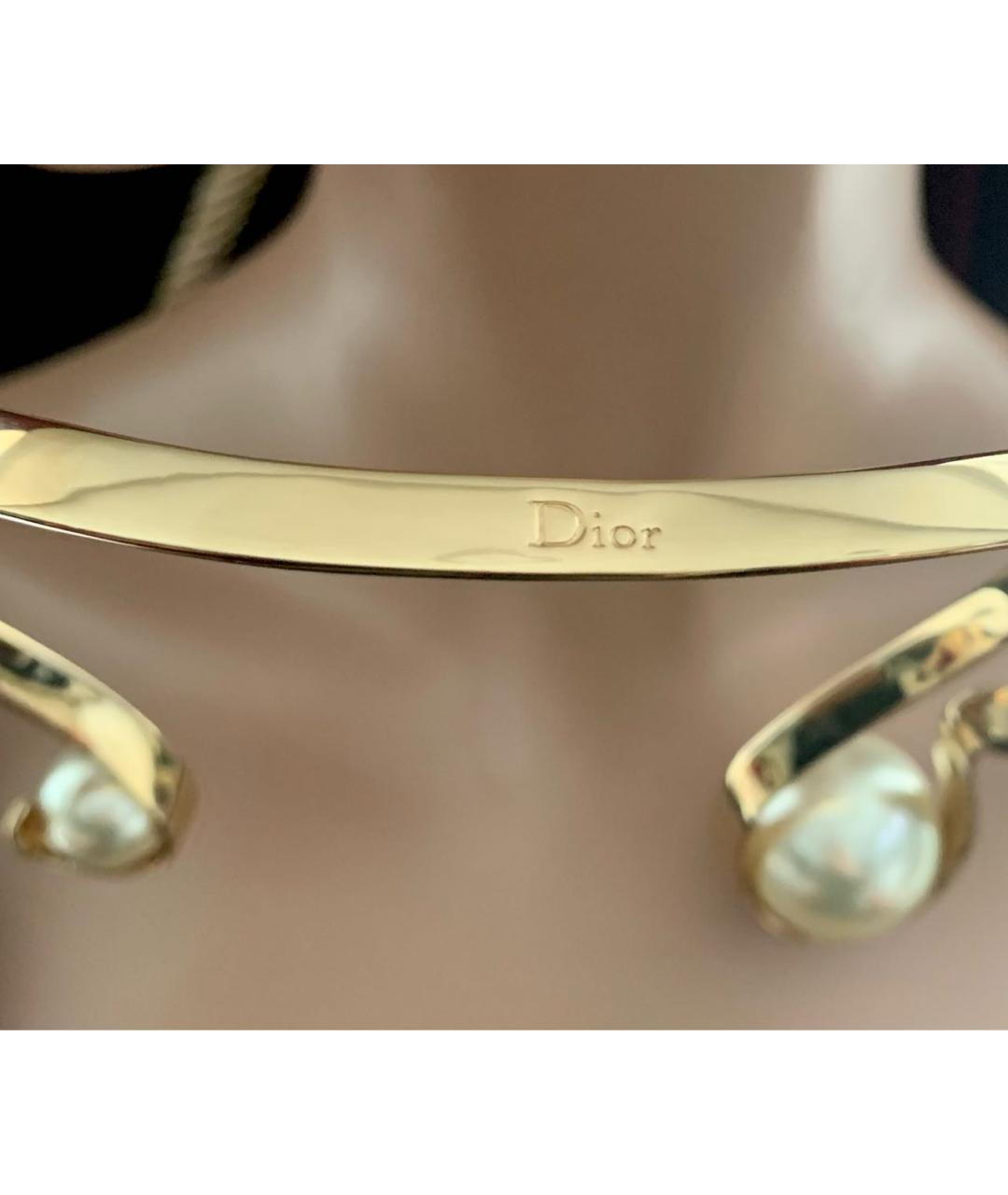 CHRISTIAN DIOR Золотое металлическое колье, фото 4