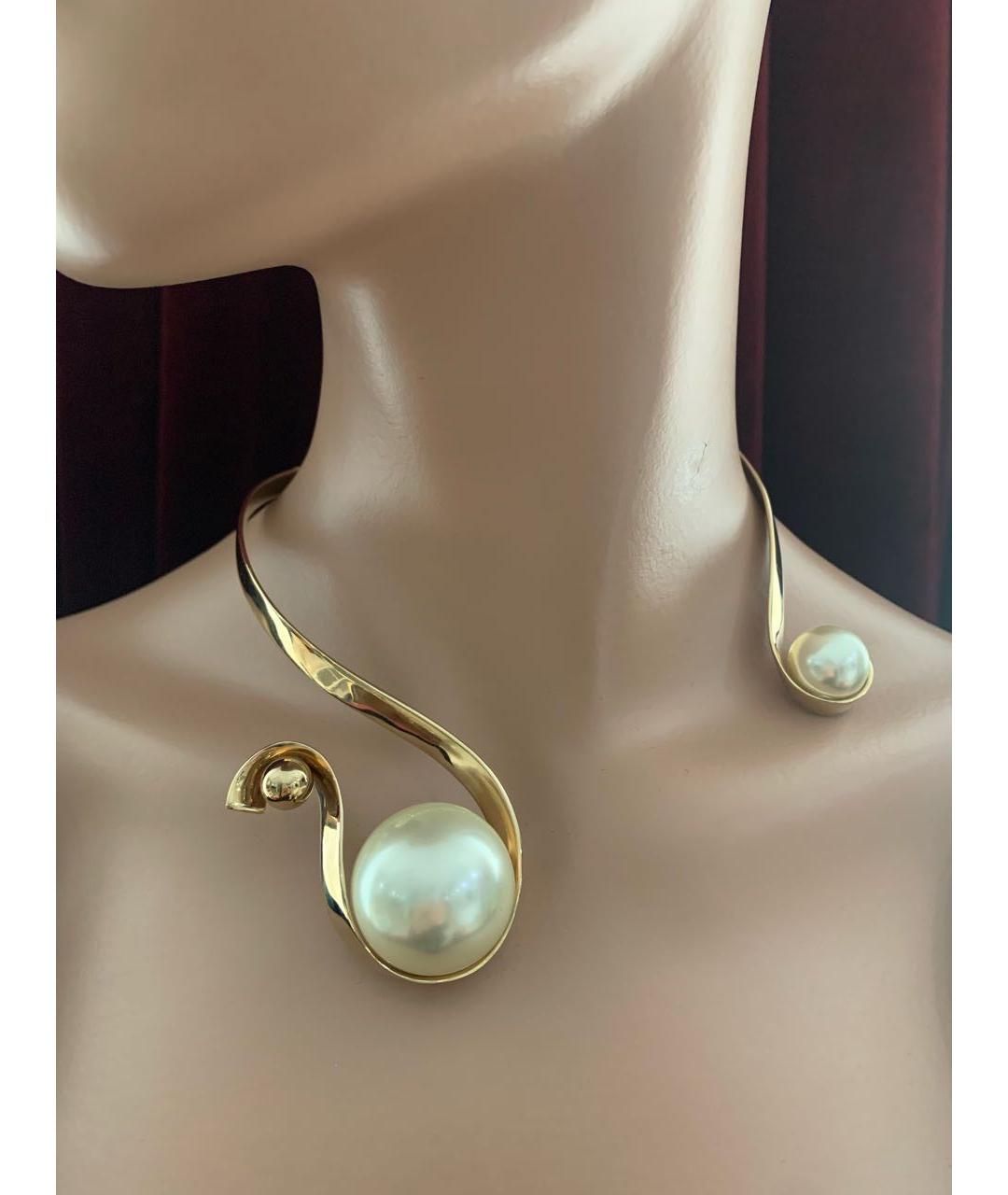 CHRISTIAN DIOR Золотое металлическое колье, фото 6