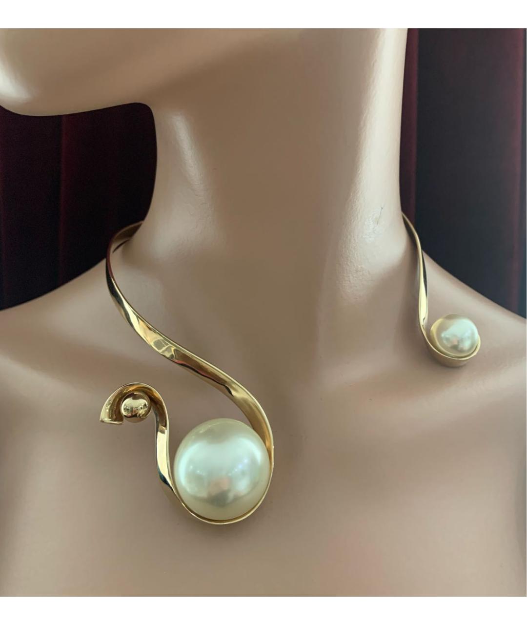 CHRISTIAN DIOR Золотое металлическое колье, фото 5