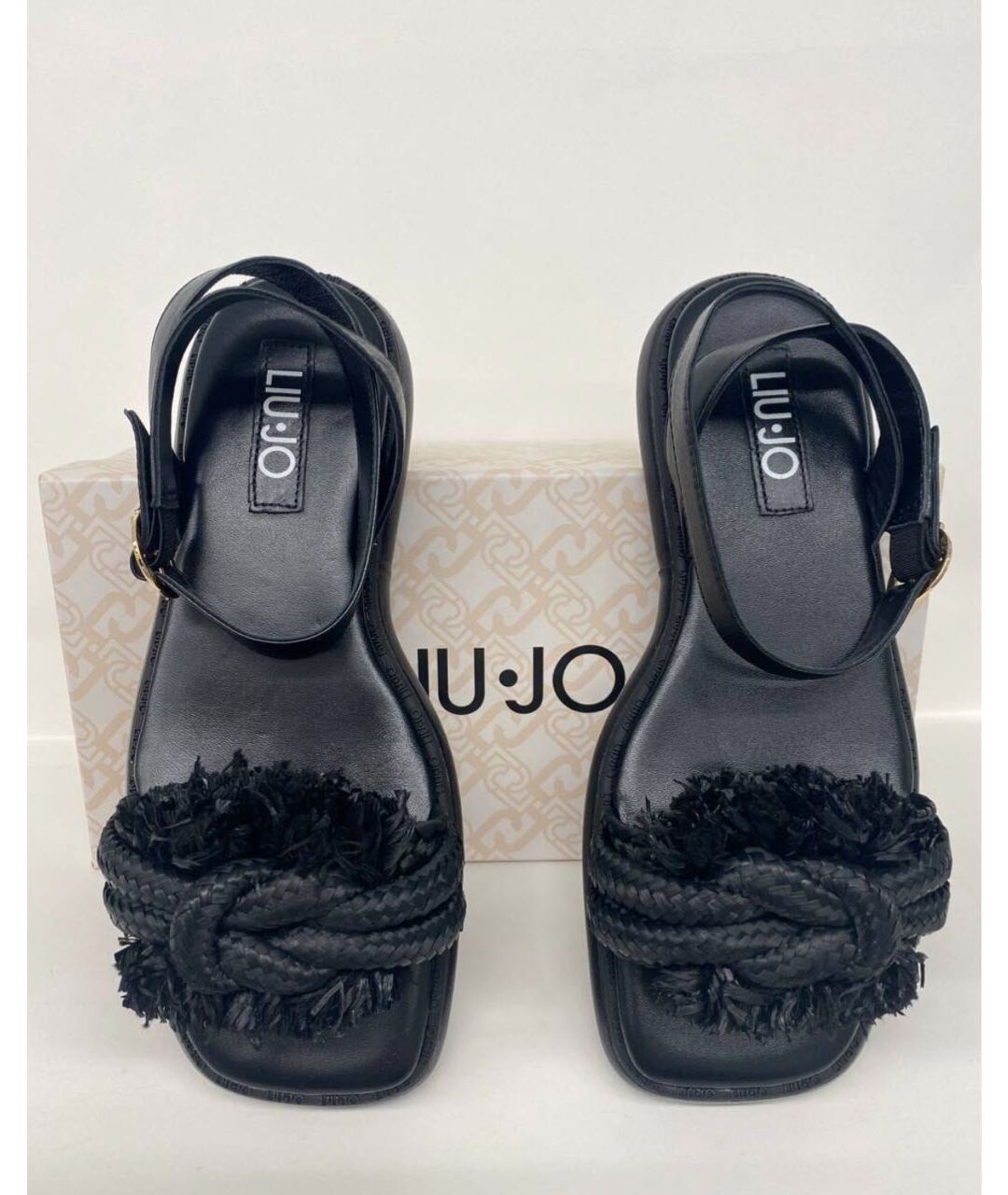 LIU JO Черные кожаные сандалии, фото 4