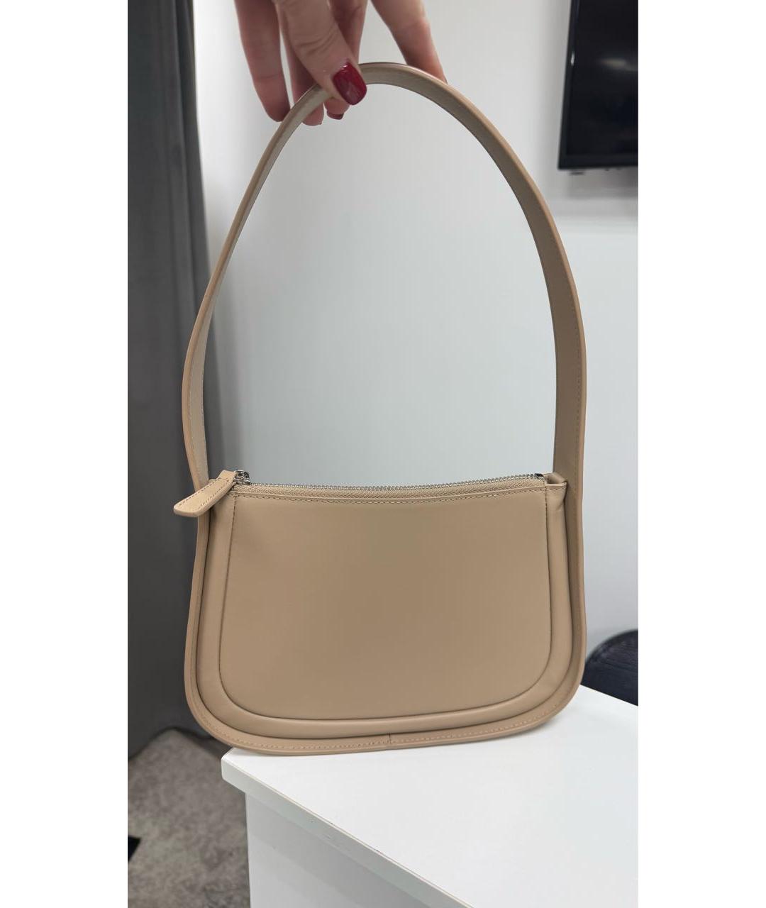 12 STOREEZ Бежевая кожаная сумка через плечо, фото 3