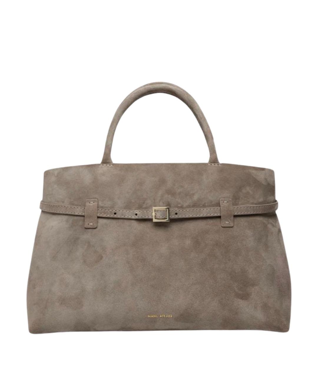 MANU ATELIER Серая замшевая сумка тоут, фото 1