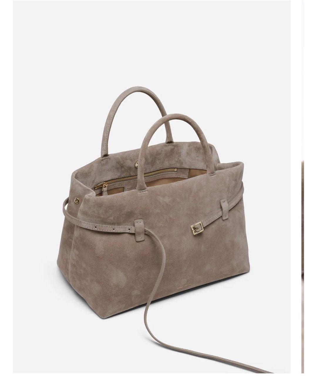 MANU ATELIER Серая замшевая сумка тоут, фото 3