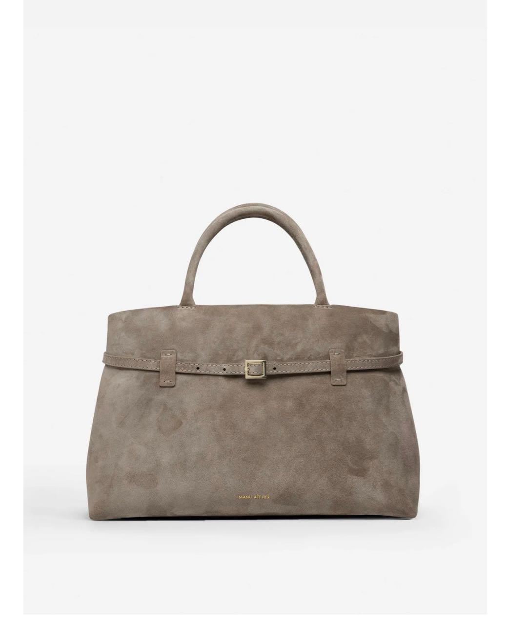 MANU ATELIER Серая замшевая сумка тоут, фото 6