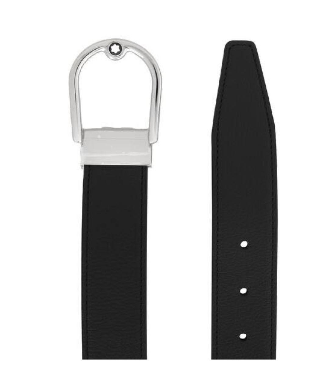 MONTBLANC Черный кожаный ремень, фото 2