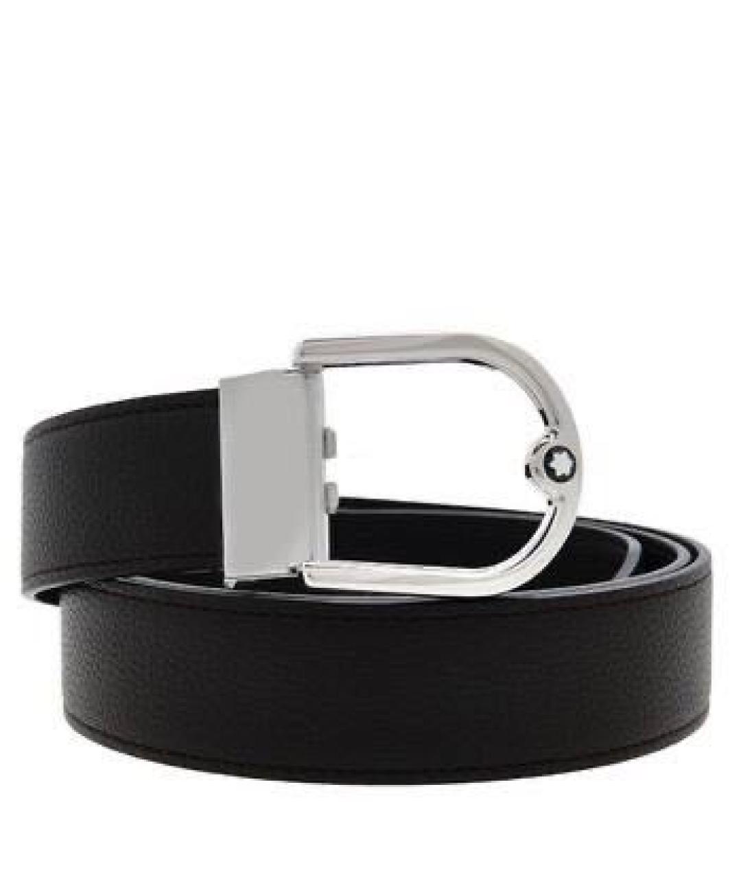 MONTBLANC Черный кожаный ремень, фото 1