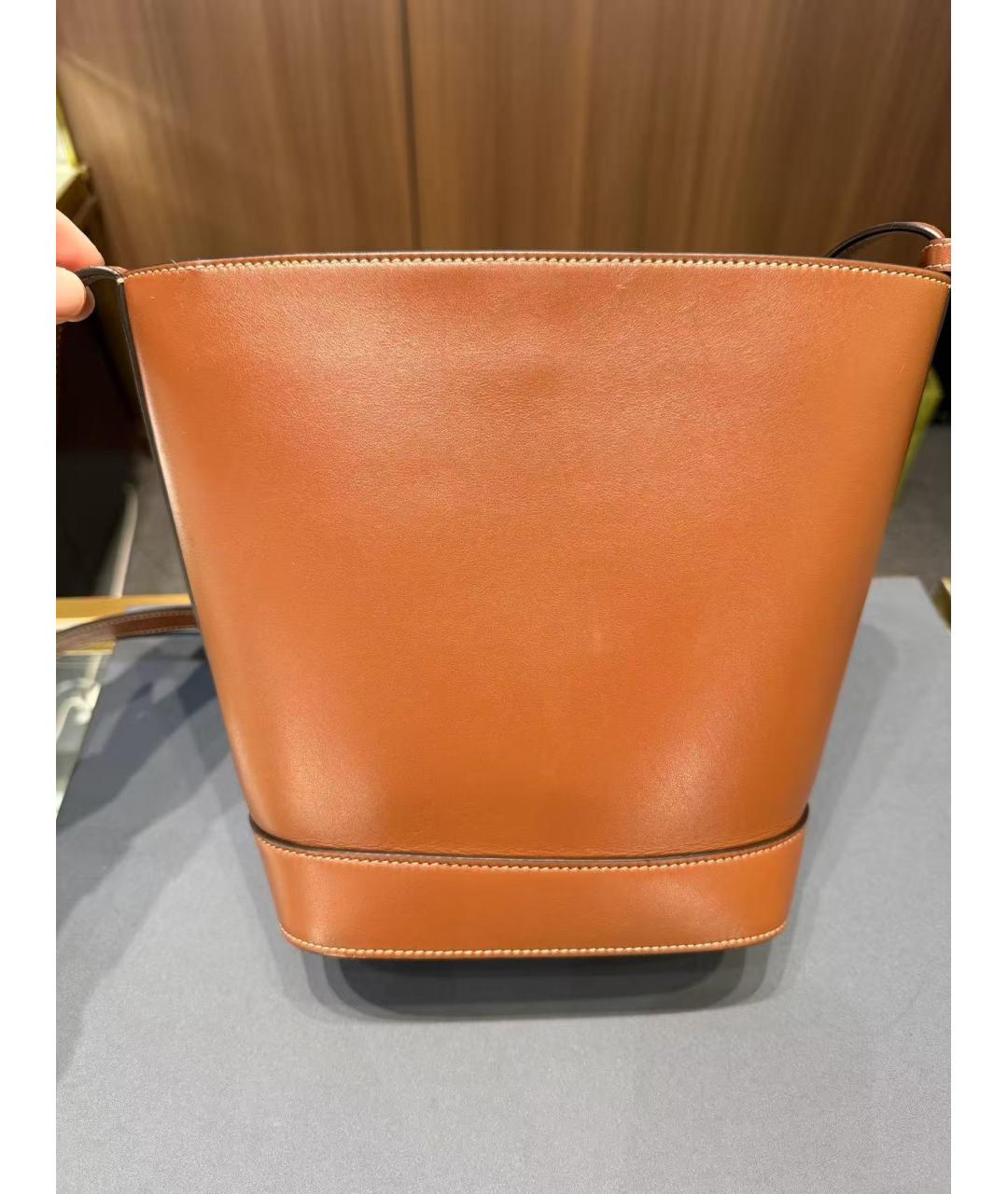 CELINE Коричневая кожаная сумка через плечо, фото 3