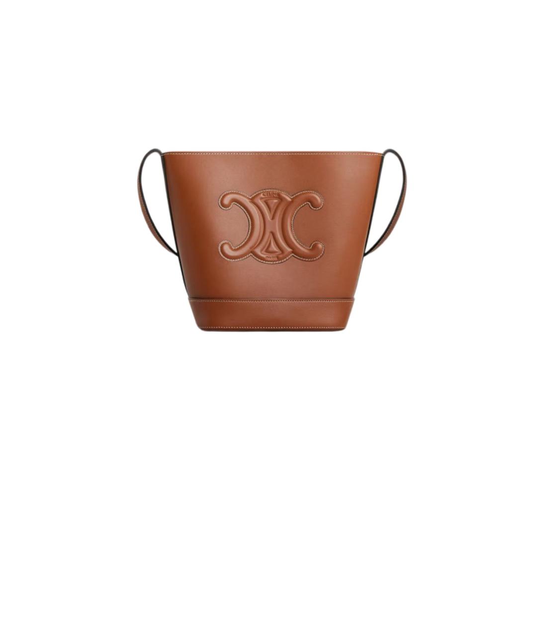 CELINE Коричневая кожаная сумка через плечо, фото 6