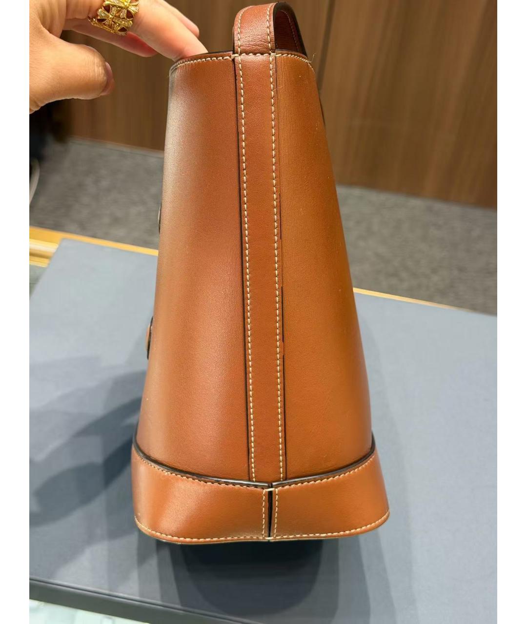 CELINE Коричневая кожаная сумка через плечо, фото 4