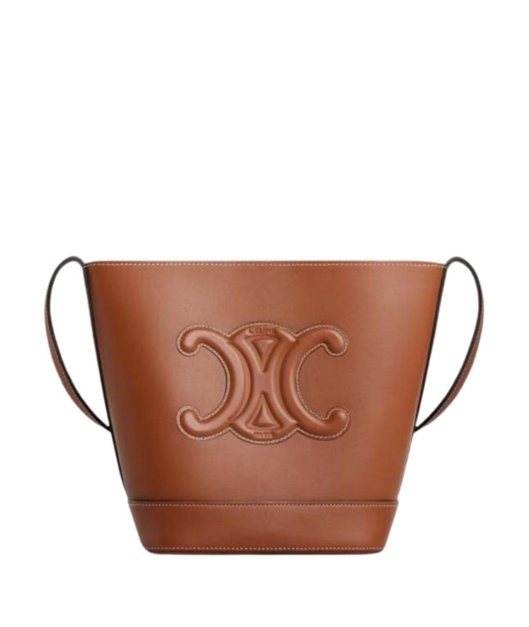 CELINE Коричневая кожаная сумка через плечо, фото 1