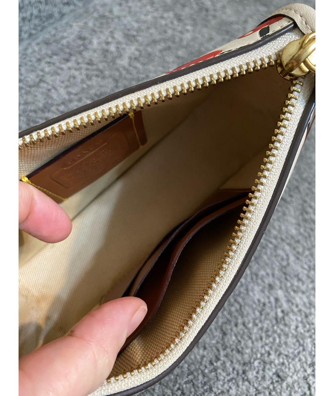 COACH Белая кожаная сумка через плечо, фото 5