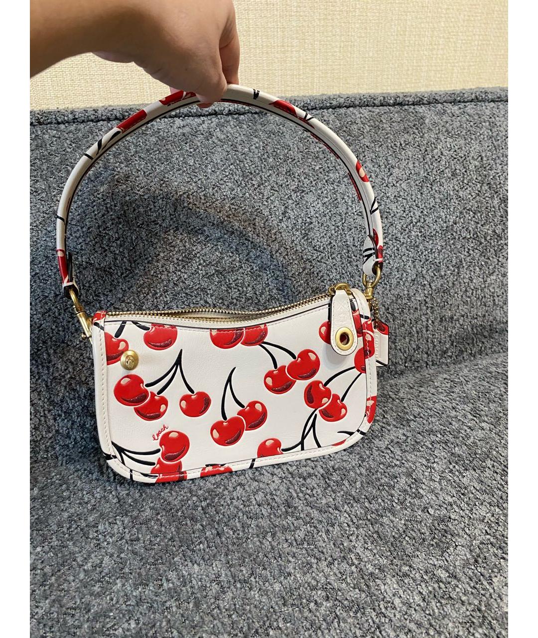 COACH Белая кожаная сумка через плечо, фото 3