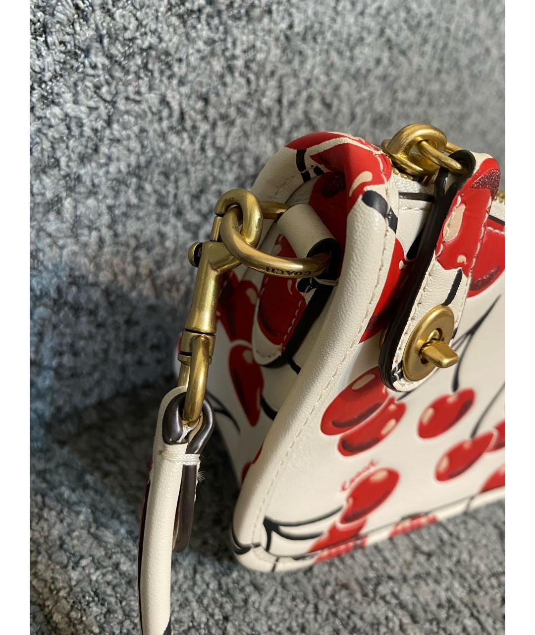 COACH Белая кожаная сумка через плечо, фото 8