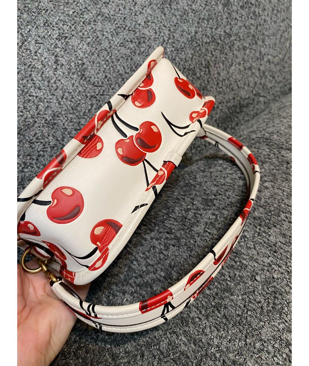 COACH Белая кожаная сумка через плечо, фото 7