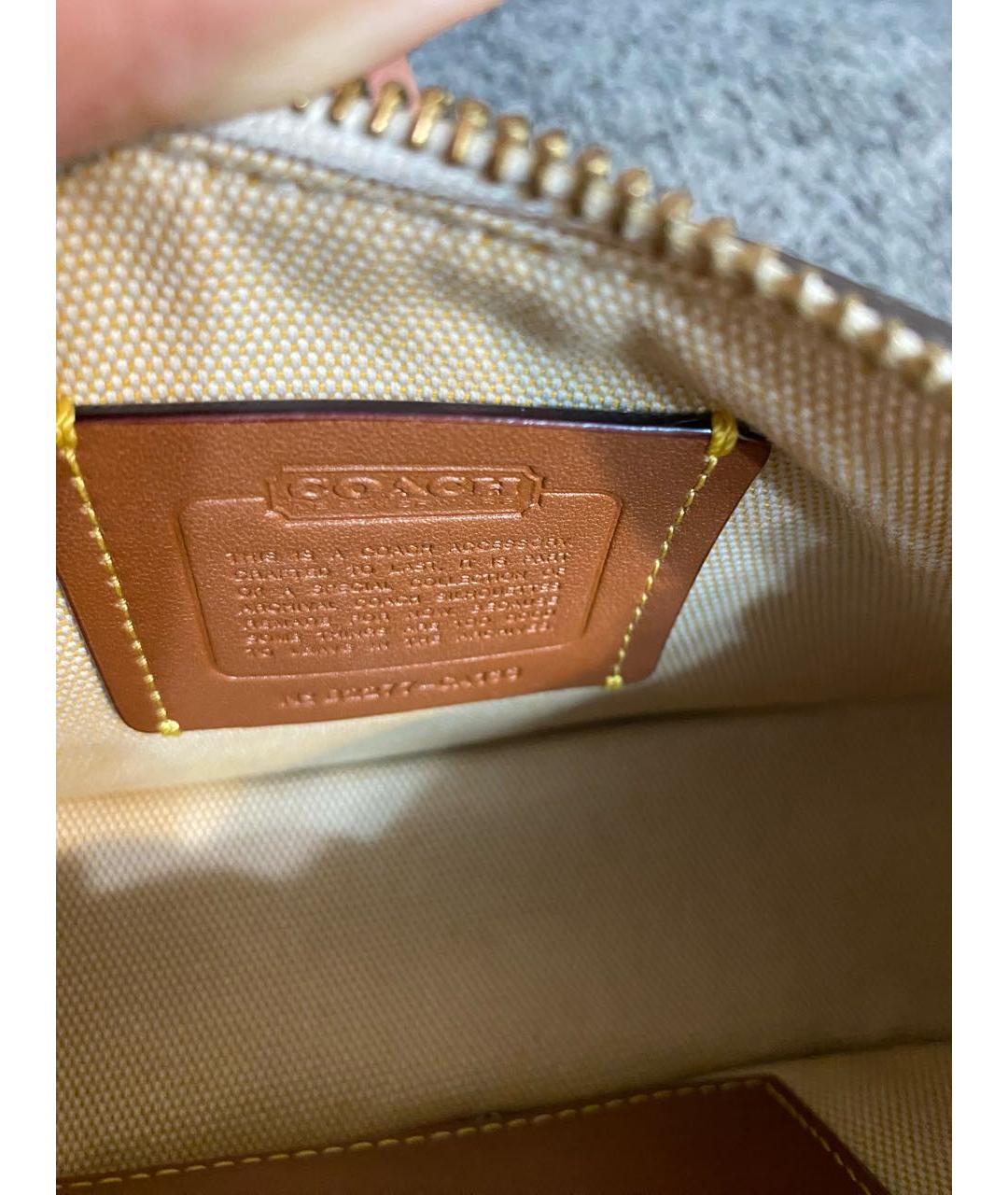 COACH Белая кожаная сумка через плечо, фото 4