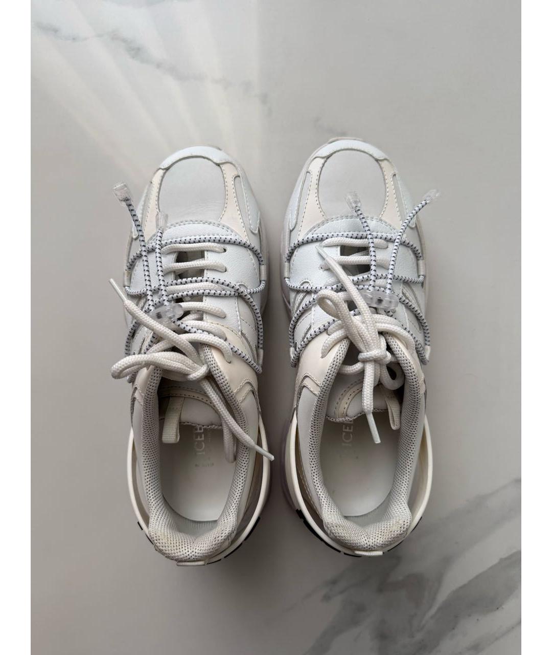 ICEBERG Белые кожаные кроссовки, фото 3