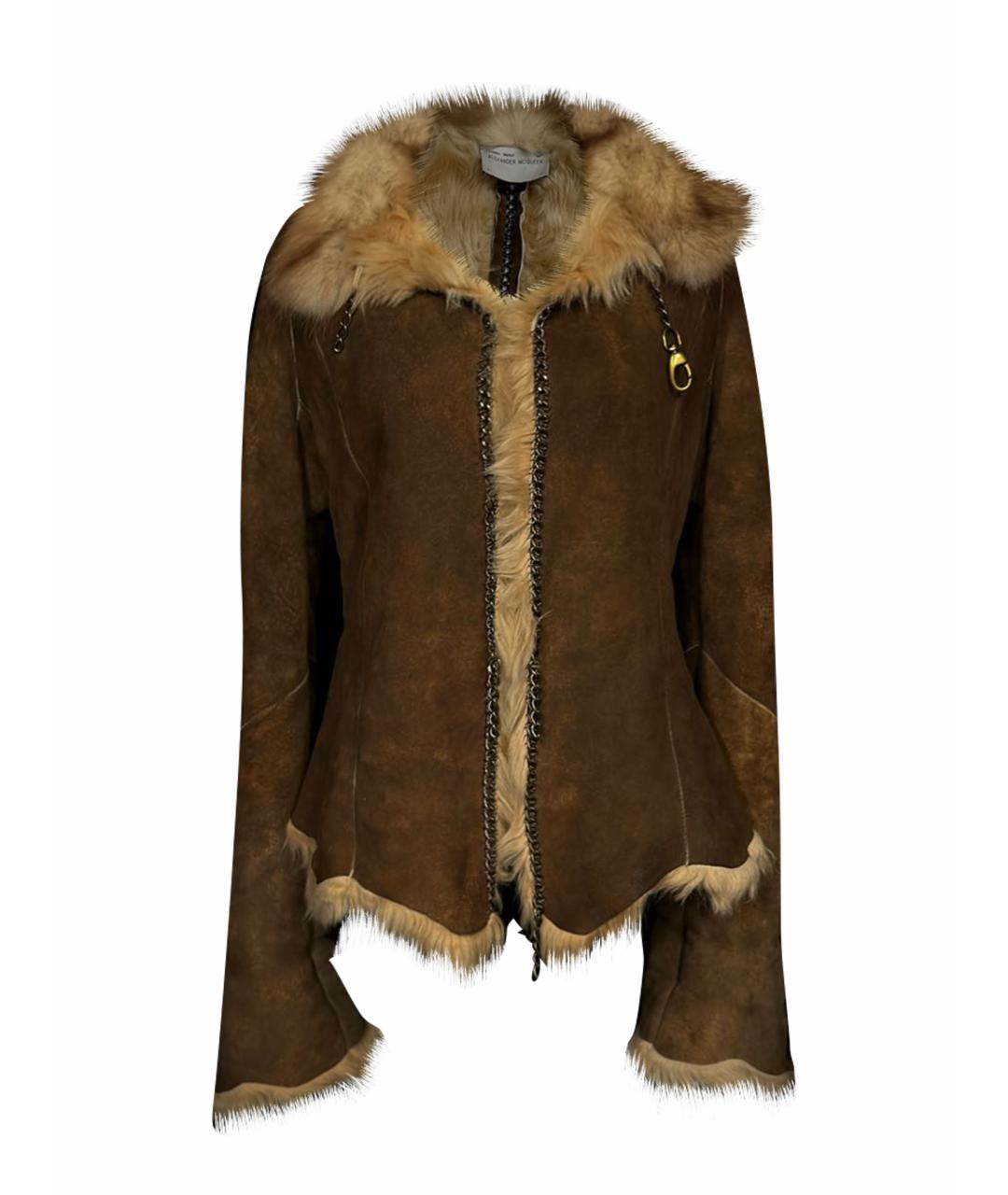ALEXANDER MCQUEEN Коричневая кожаная дубленка/шуба, фото 1
