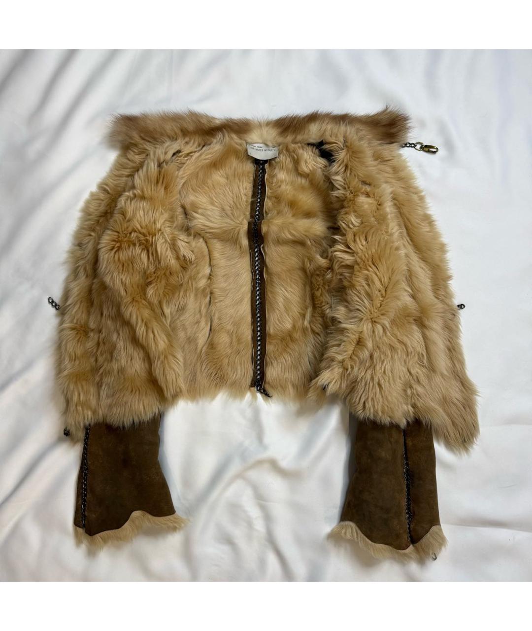 ALEXANDER MCQUEEN Коричневая кожаная дубленка/шуба, фото 8