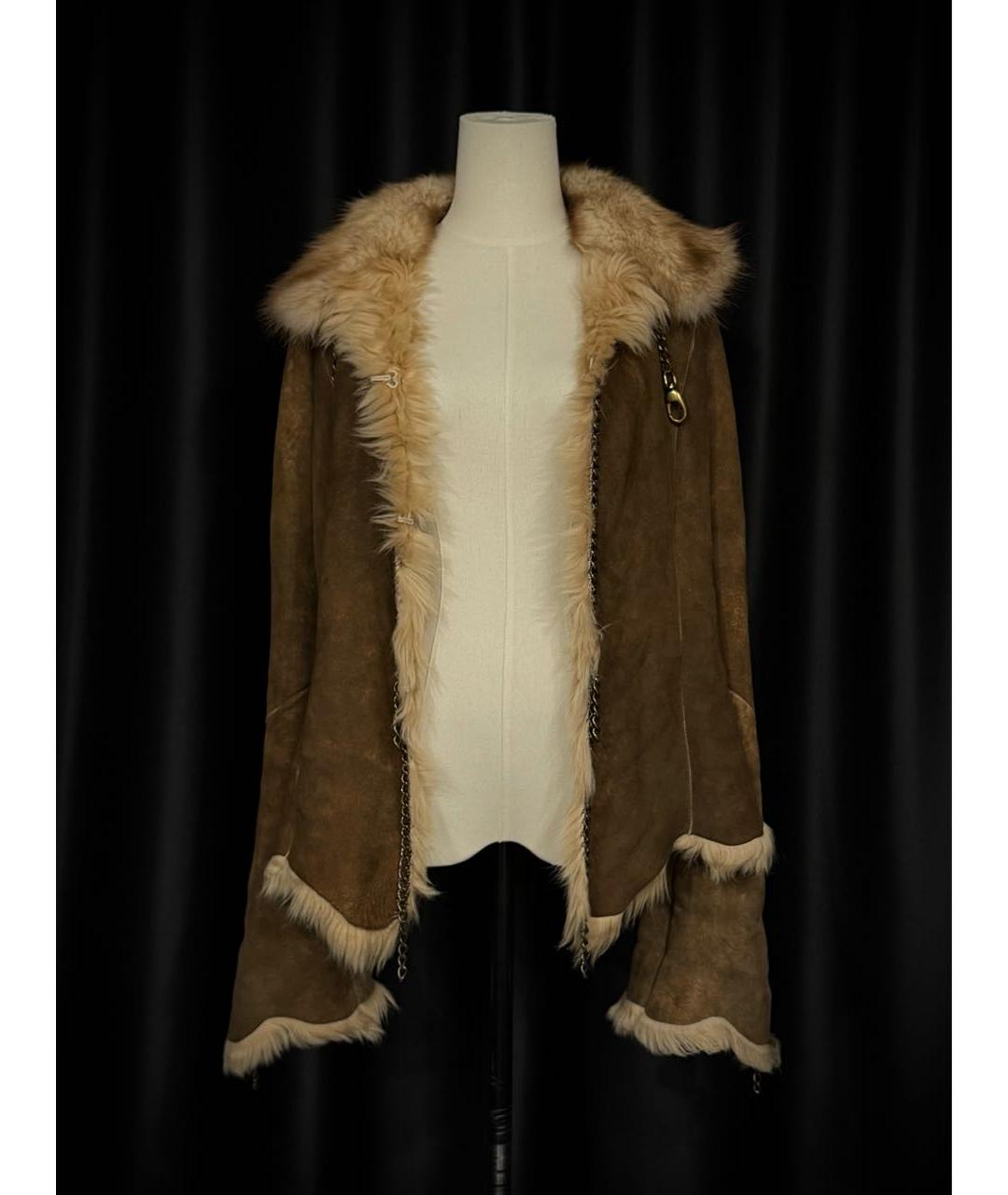 ALEXANDER MCQUEEN Коричневая кожаная дубленка/шуба, фото 2