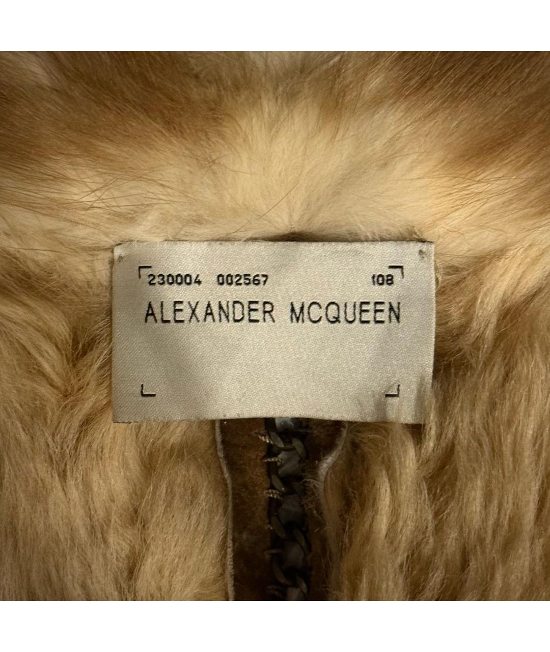 ALEXANDER MCQUEEN Коричневая кожаная дубленка/шуба, фото 6