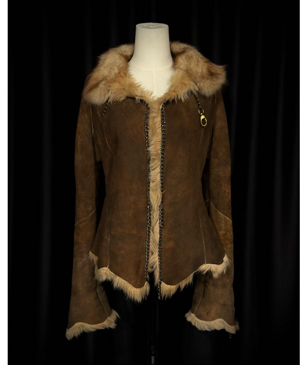 ALEXANDER MCQUEEN Коричневая кожаная дубленка/шуба, фото 9