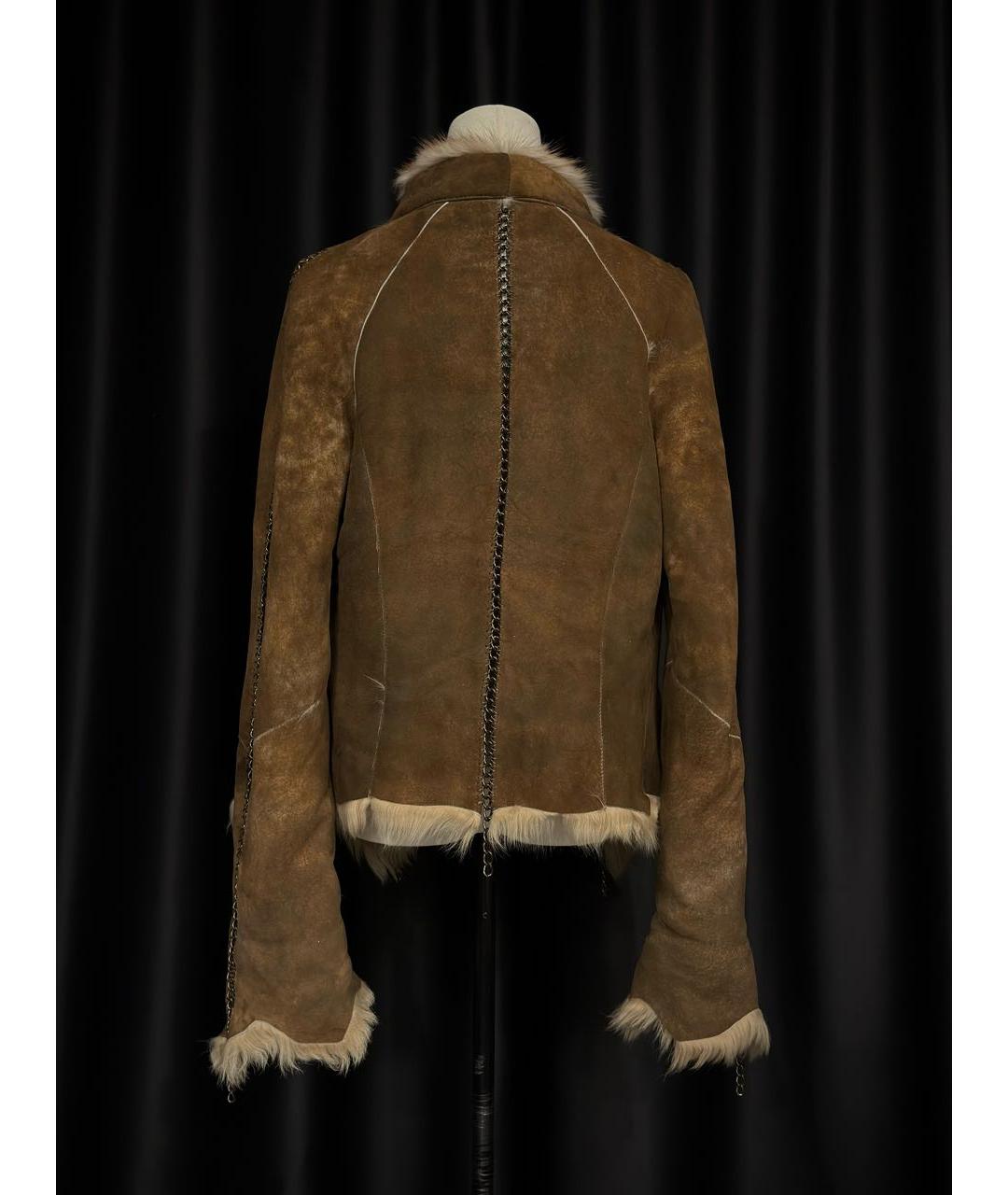 ALEXANDER MCQUEEN Коричневая кожаная дубленка/шуба, фото 3