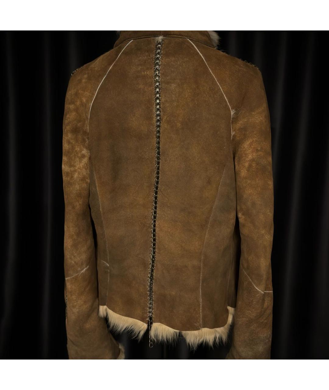 ALEXANDER MCQUEEN Коричневая кожаная дубленка/шуба, фото 4