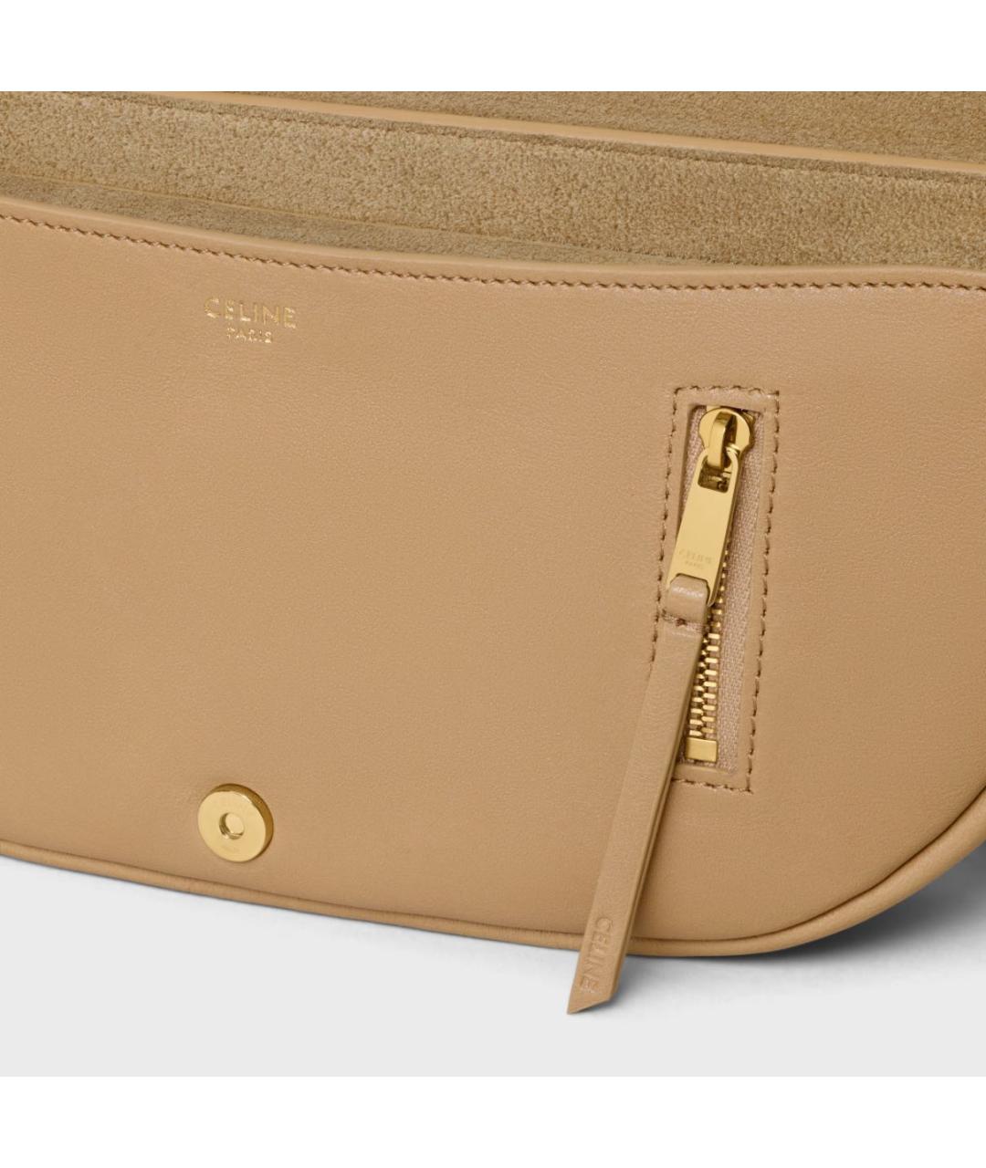 CELINE Бежевая кожаная сумка тоут, фото 4