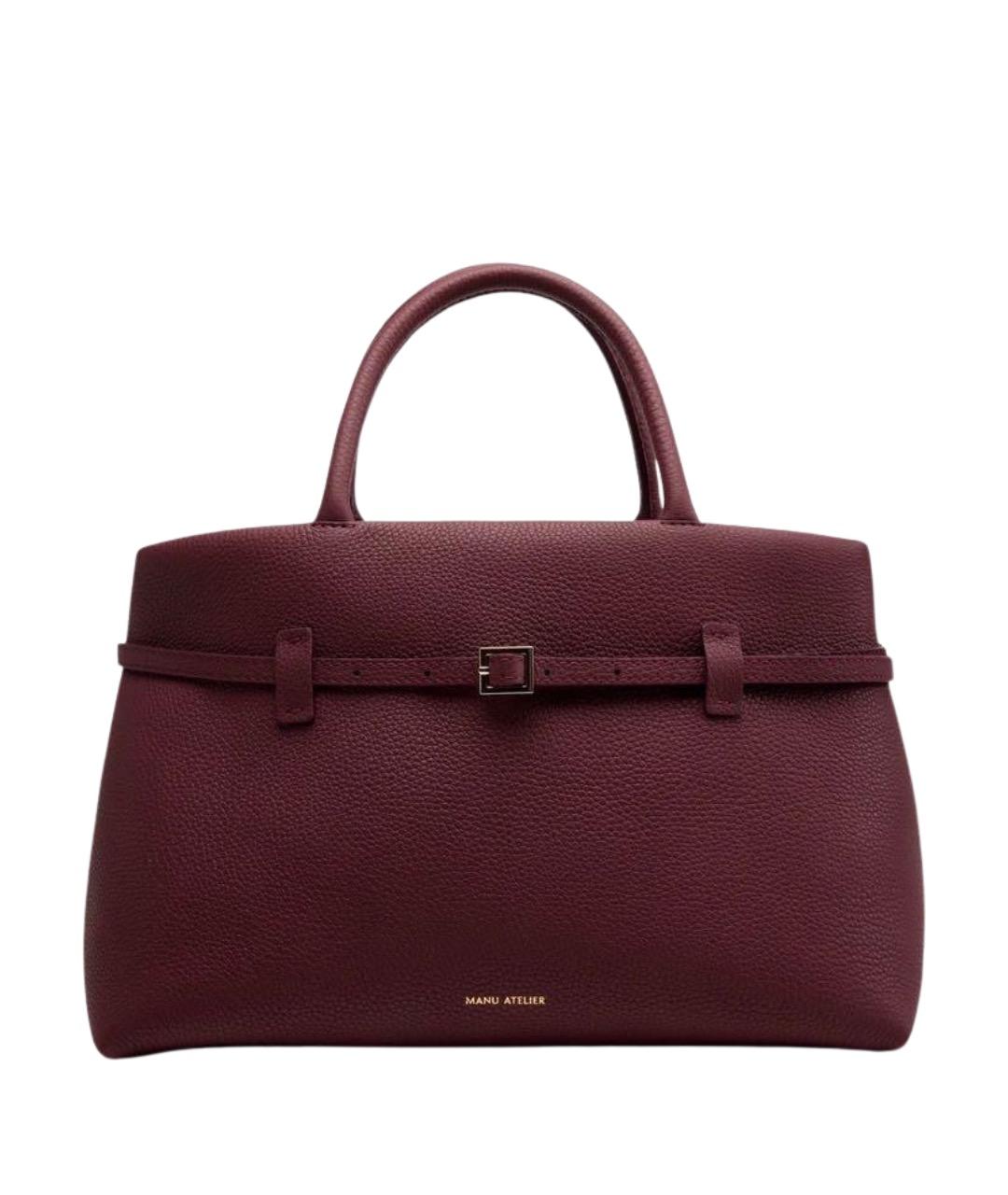 MANU ATELIER Бордовая кожаная сумка тоут, фото 1