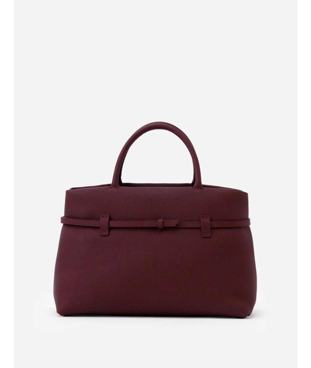 MANU ATELIER Бордовая кожаная сумка тоут, фото 2
