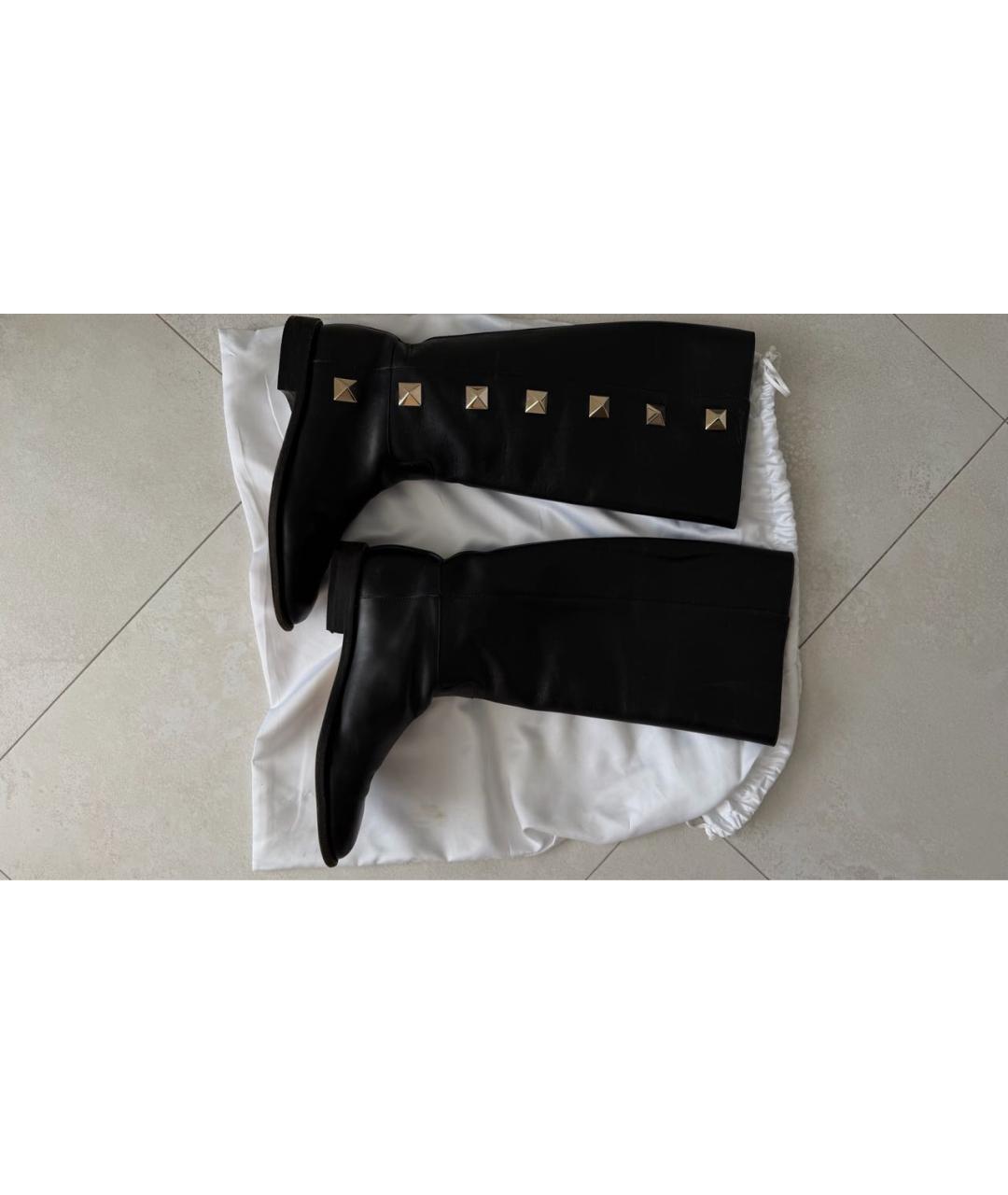 VALENTINO Черные кожаные сапоги, фото 6