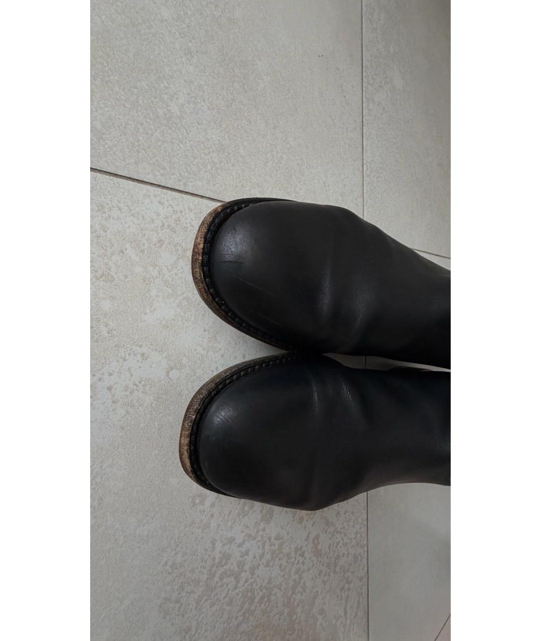VALENTINO Черные кожаные сапоги, фото 3