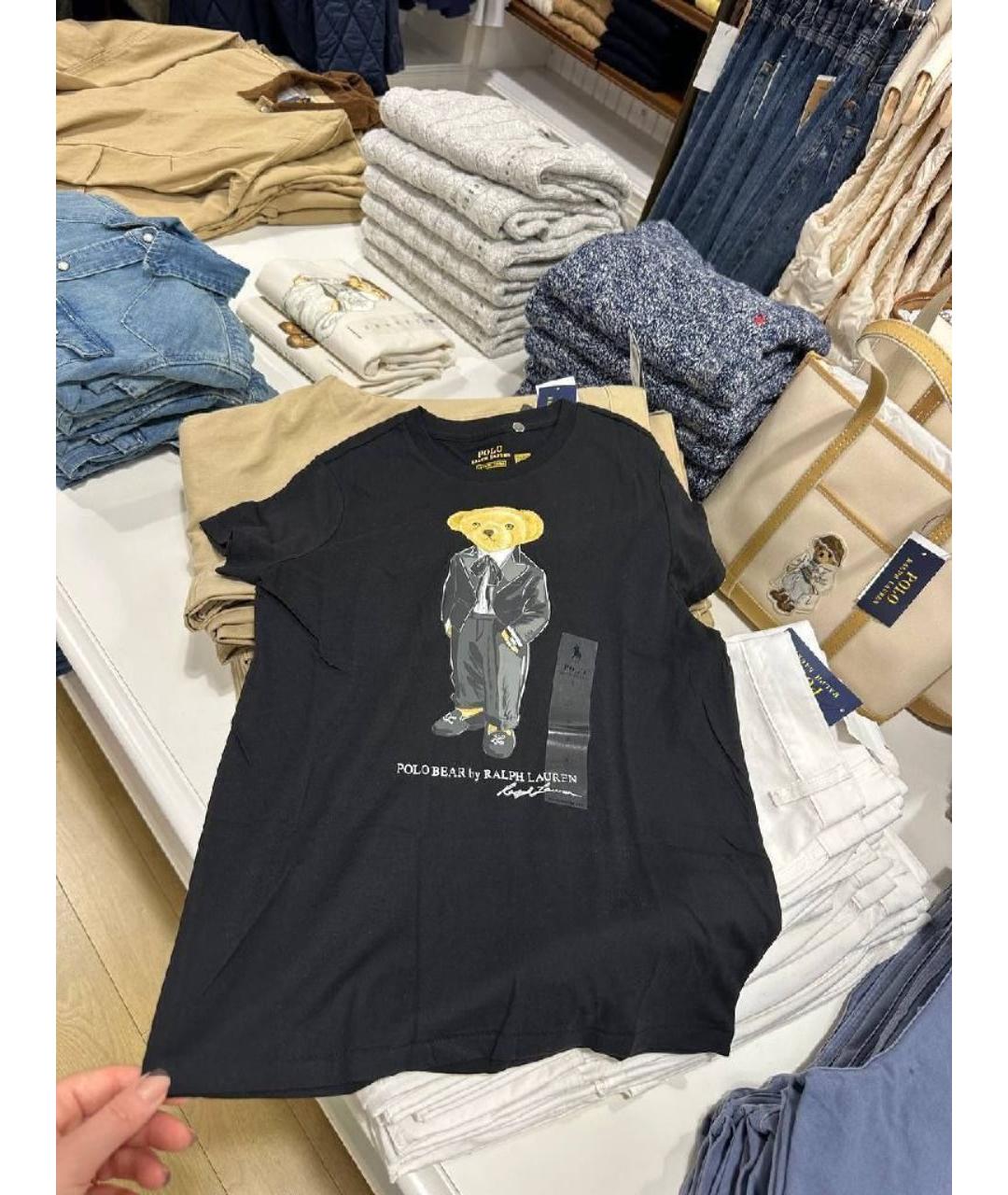 POLO RALPH LAUREN Черная хлопковая футболка, фото 3