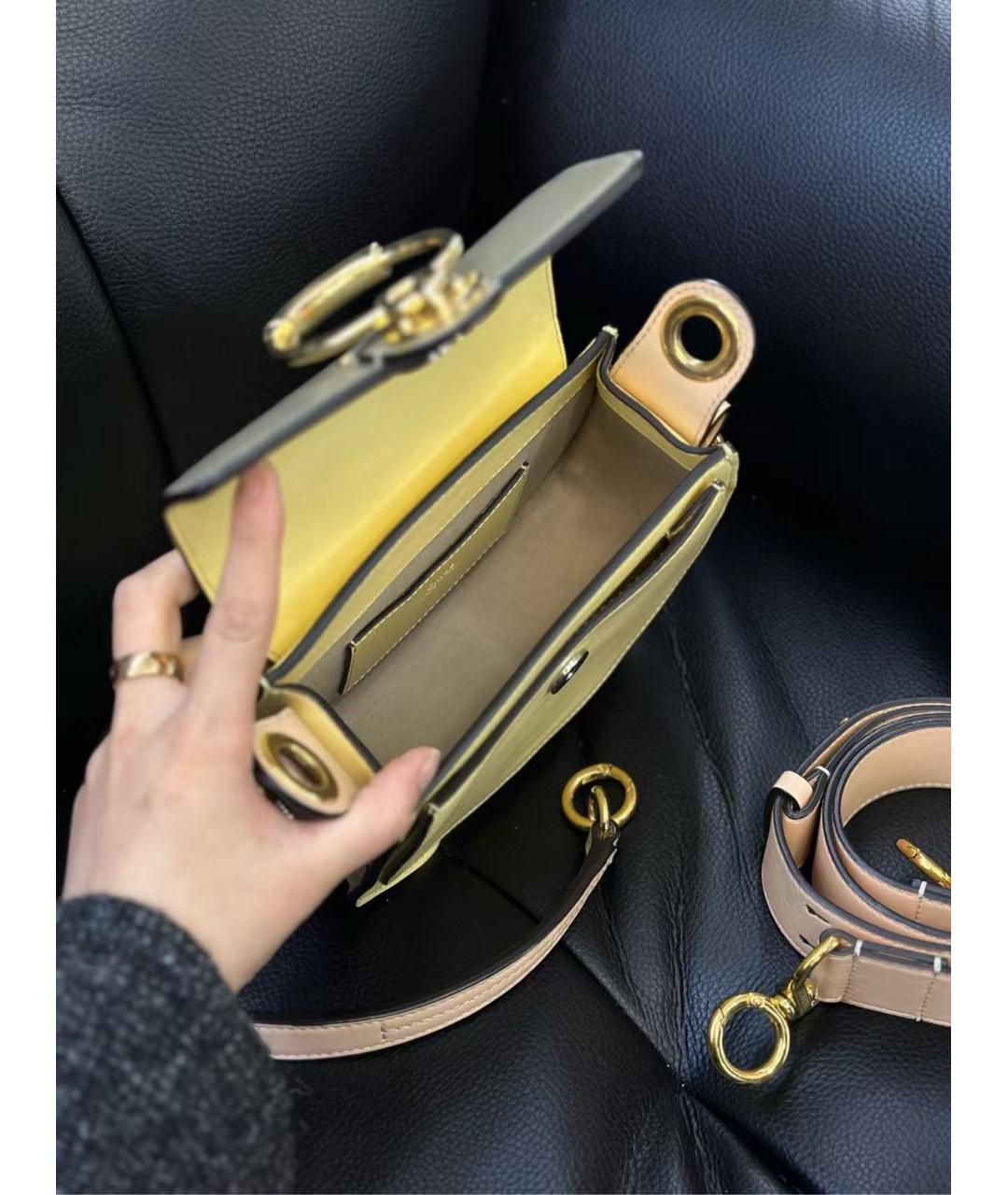 CHLOE Желтая кожаная сумка через плечо, фото 5