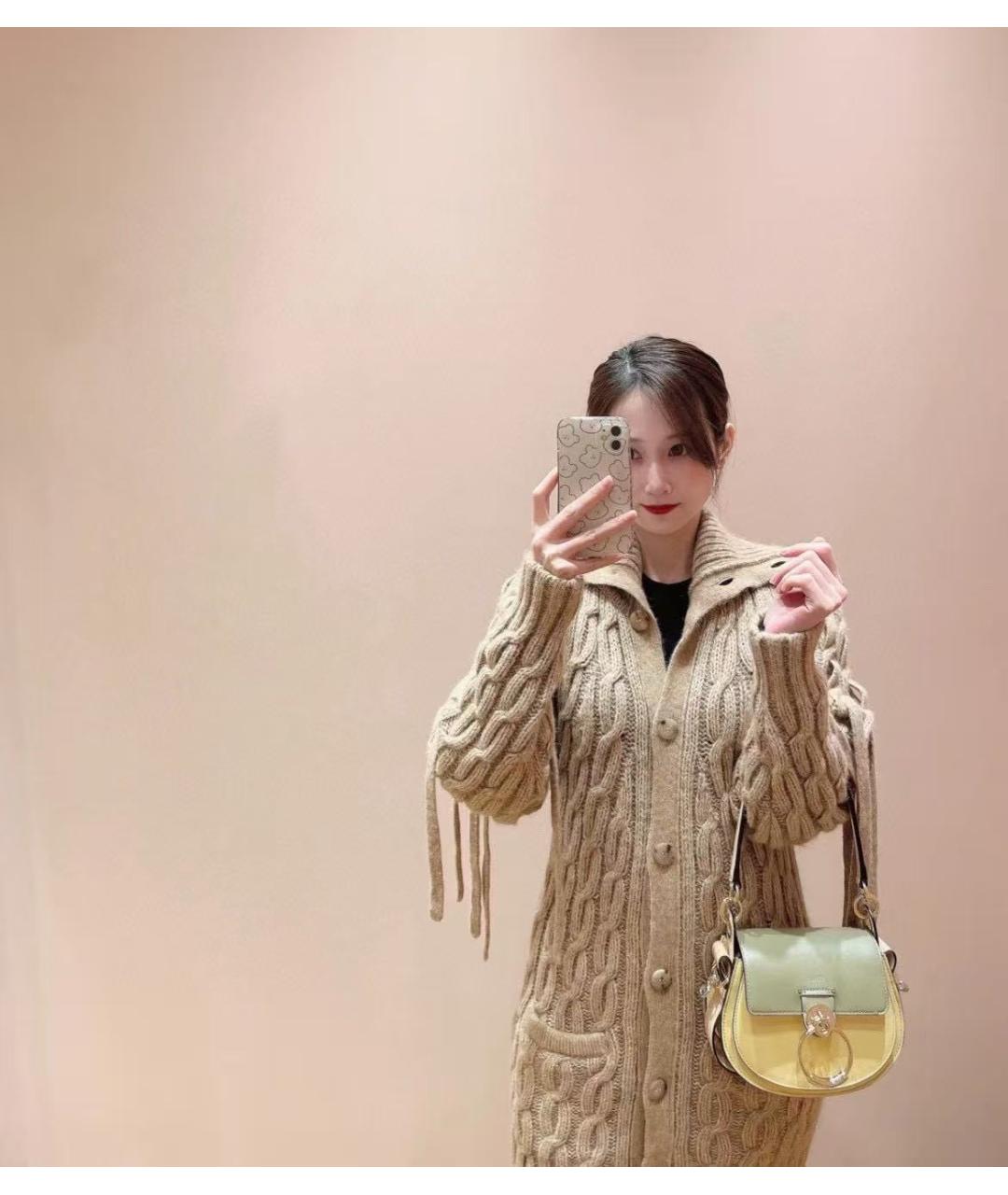 CHLOE Желтая кожаная сумка через плечо, фото 6