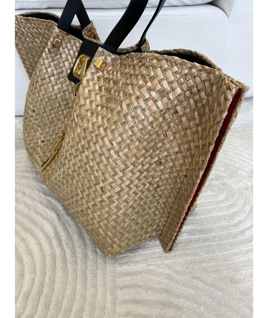 VALENTINO Бежевая пелетеная сумка тоут, фото 5