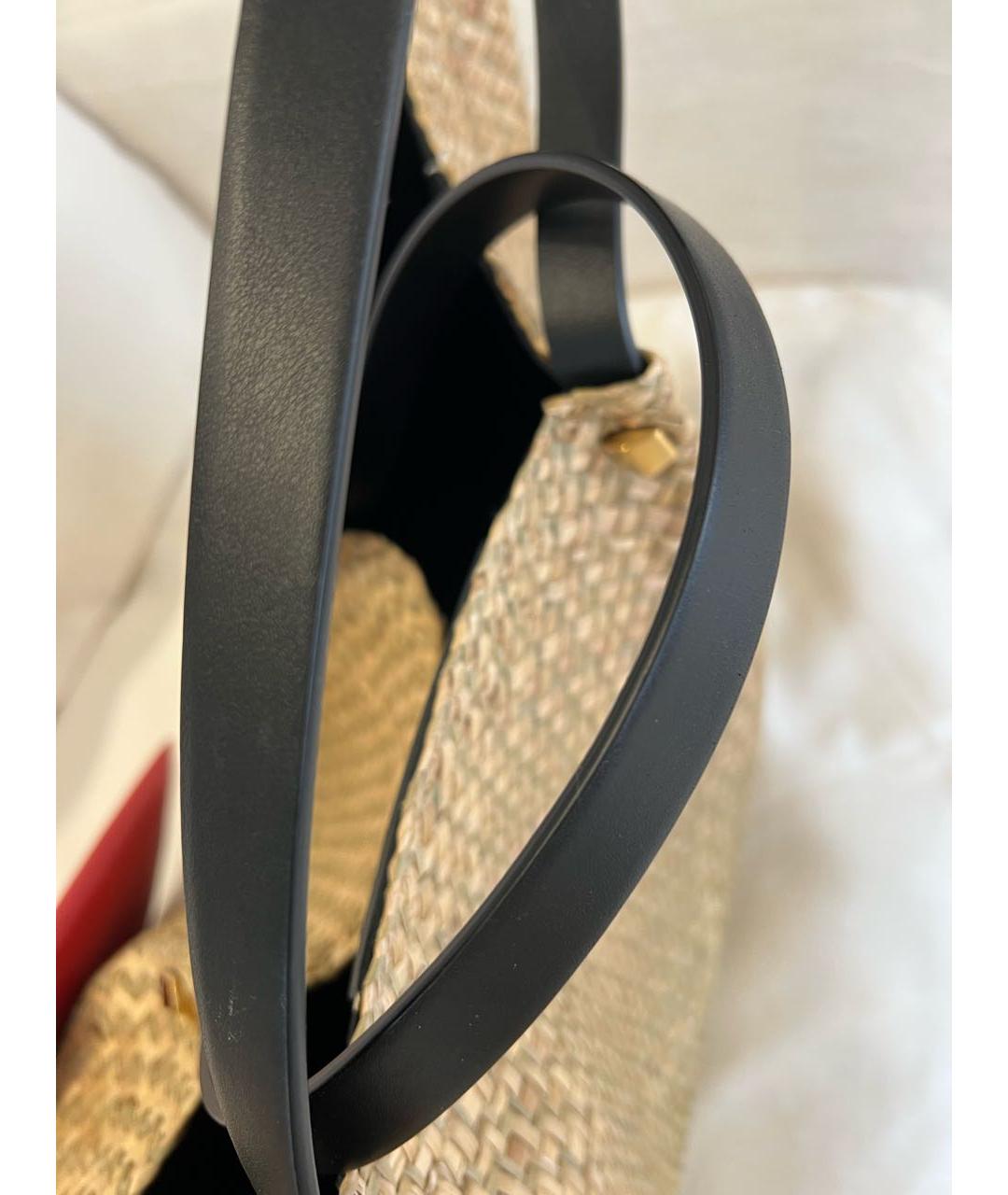 VALENTINO Бежевая пелетеная сумка тоут, фото 7