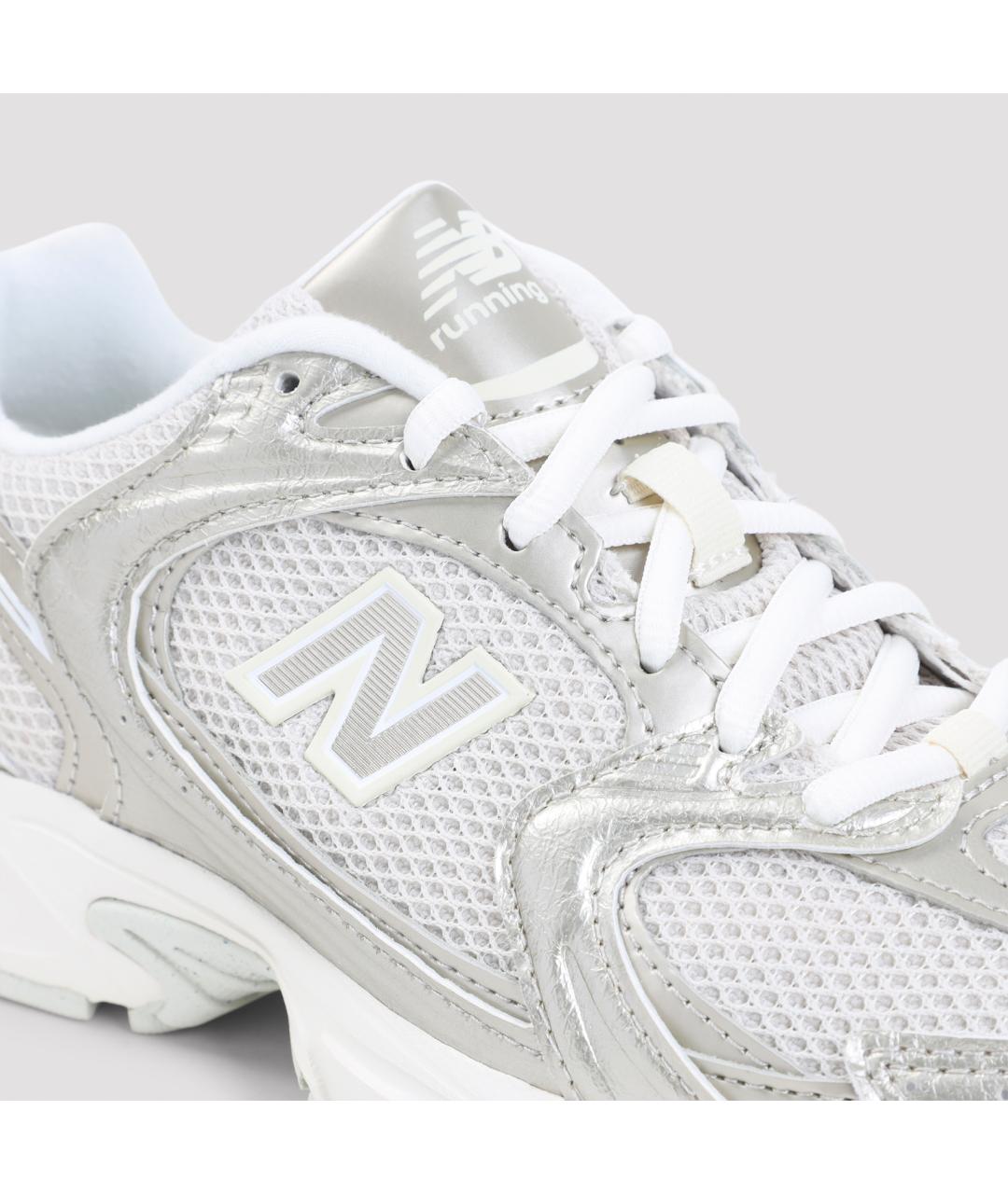 NEW BALANCE Серебряные текстильные кроссовки, фото 4