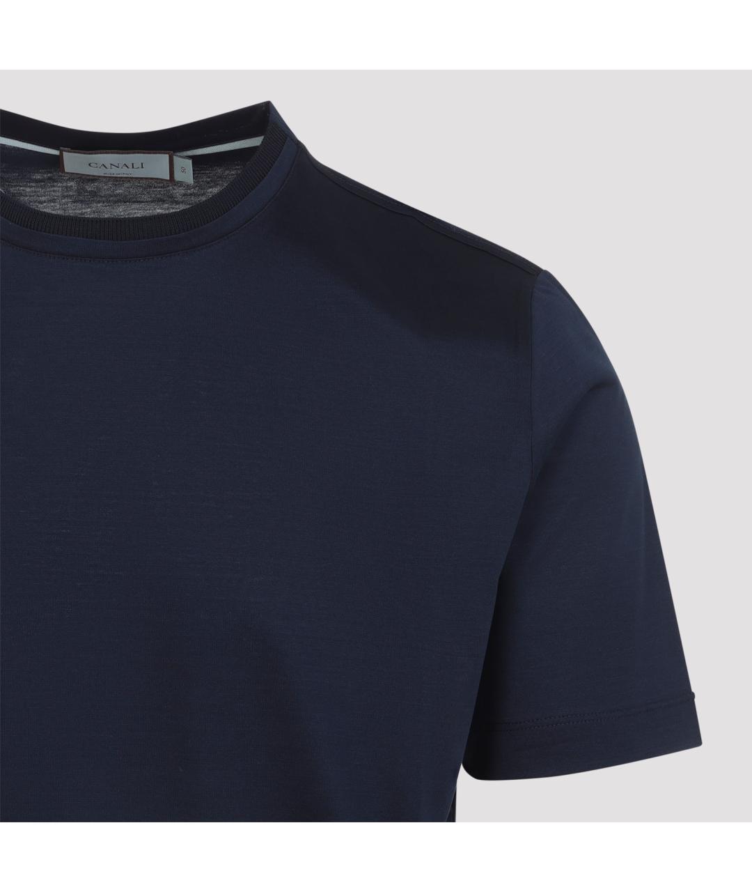 CANALI Синяя хлопковая футболка, фото 4