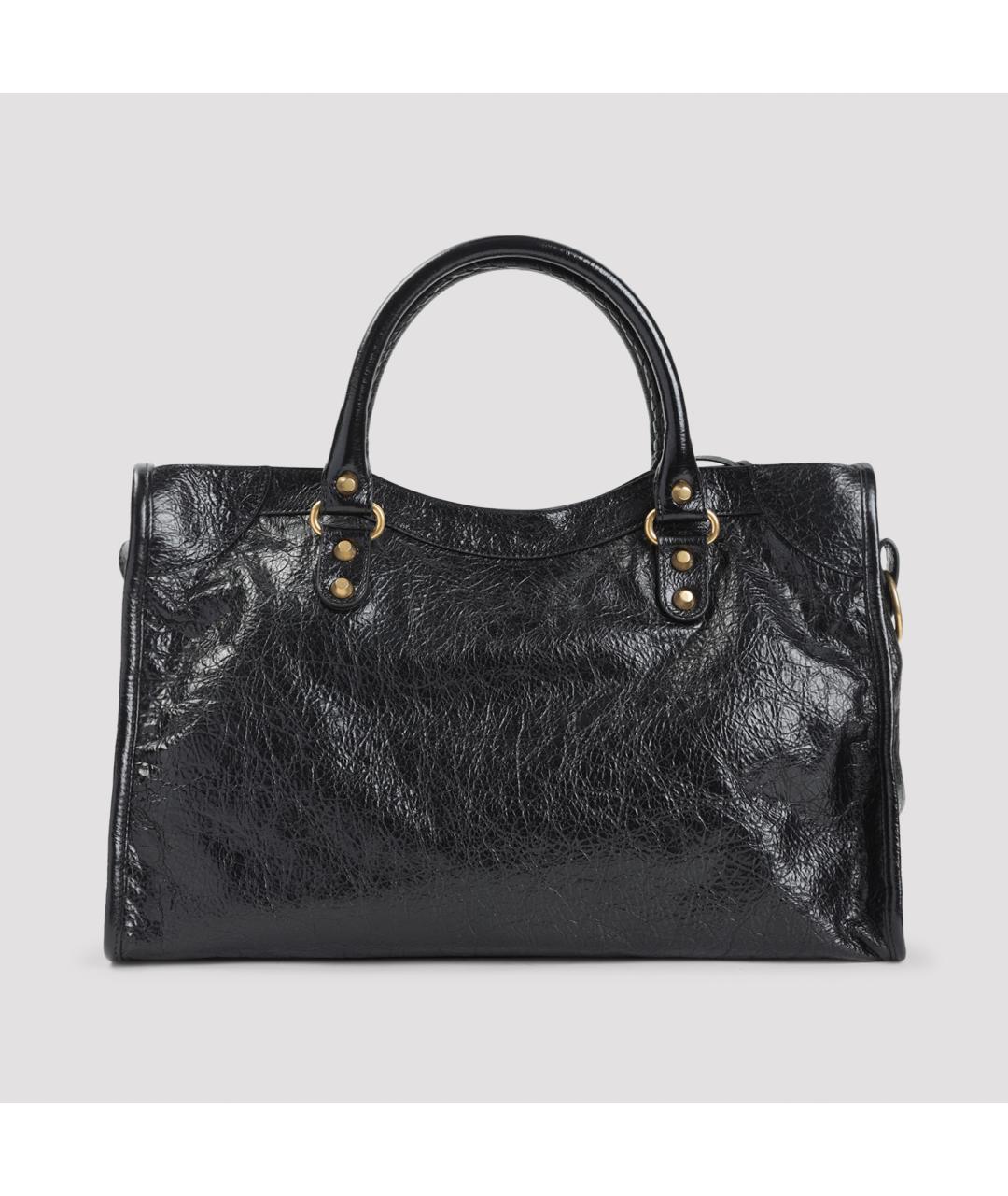 BALENCIAGA Черная кожаная сумка тоут, фото 2