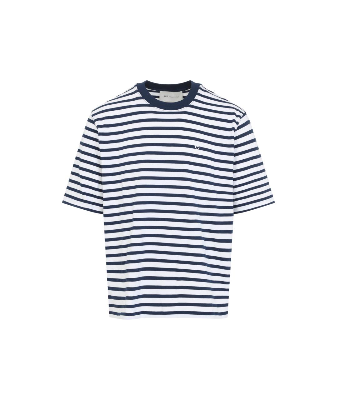 Ami Paris Темно-синяя хлопковая футболка, фото 1