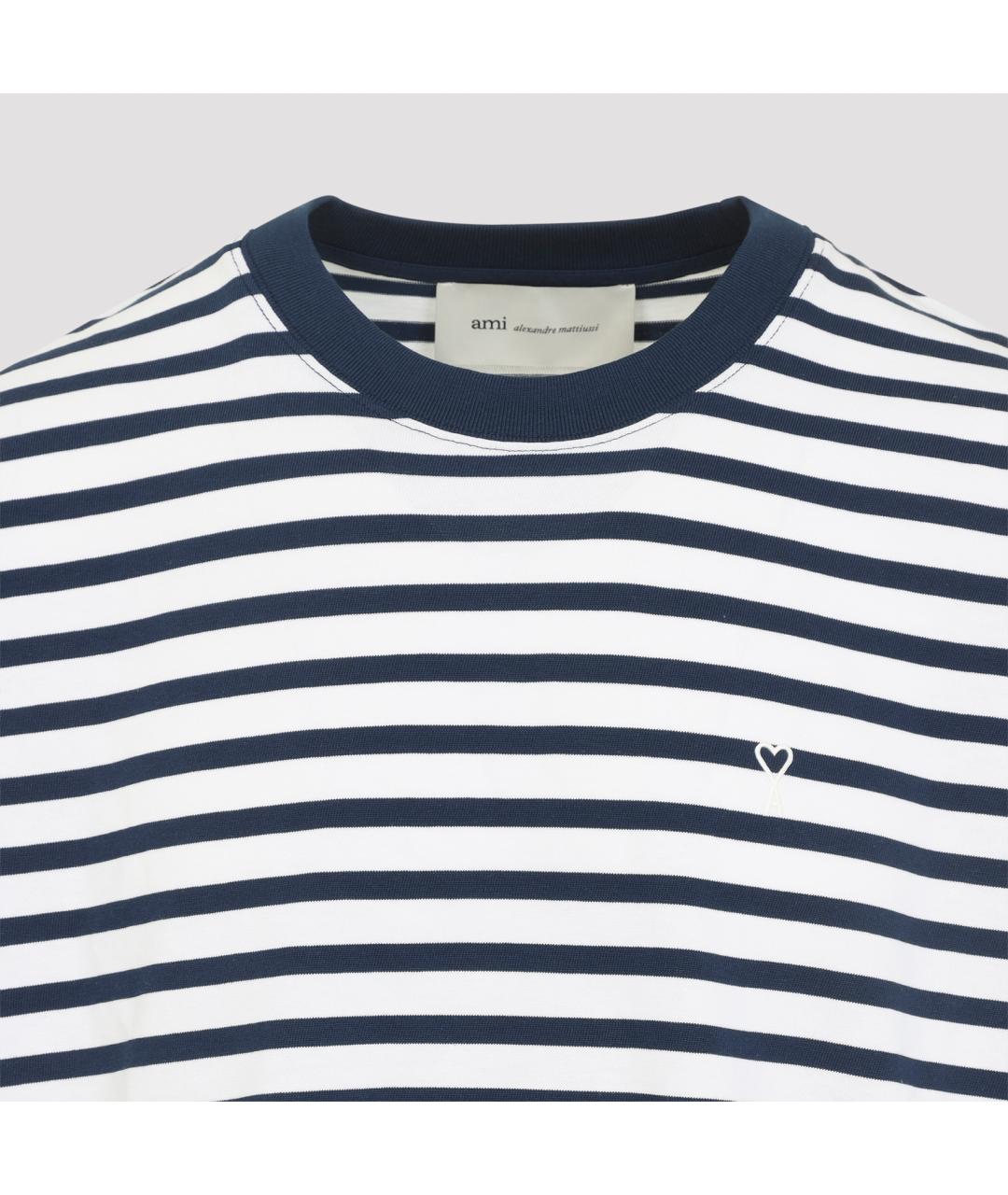 Ami Paris Темно-синяя хлопковая футболка, фото 4