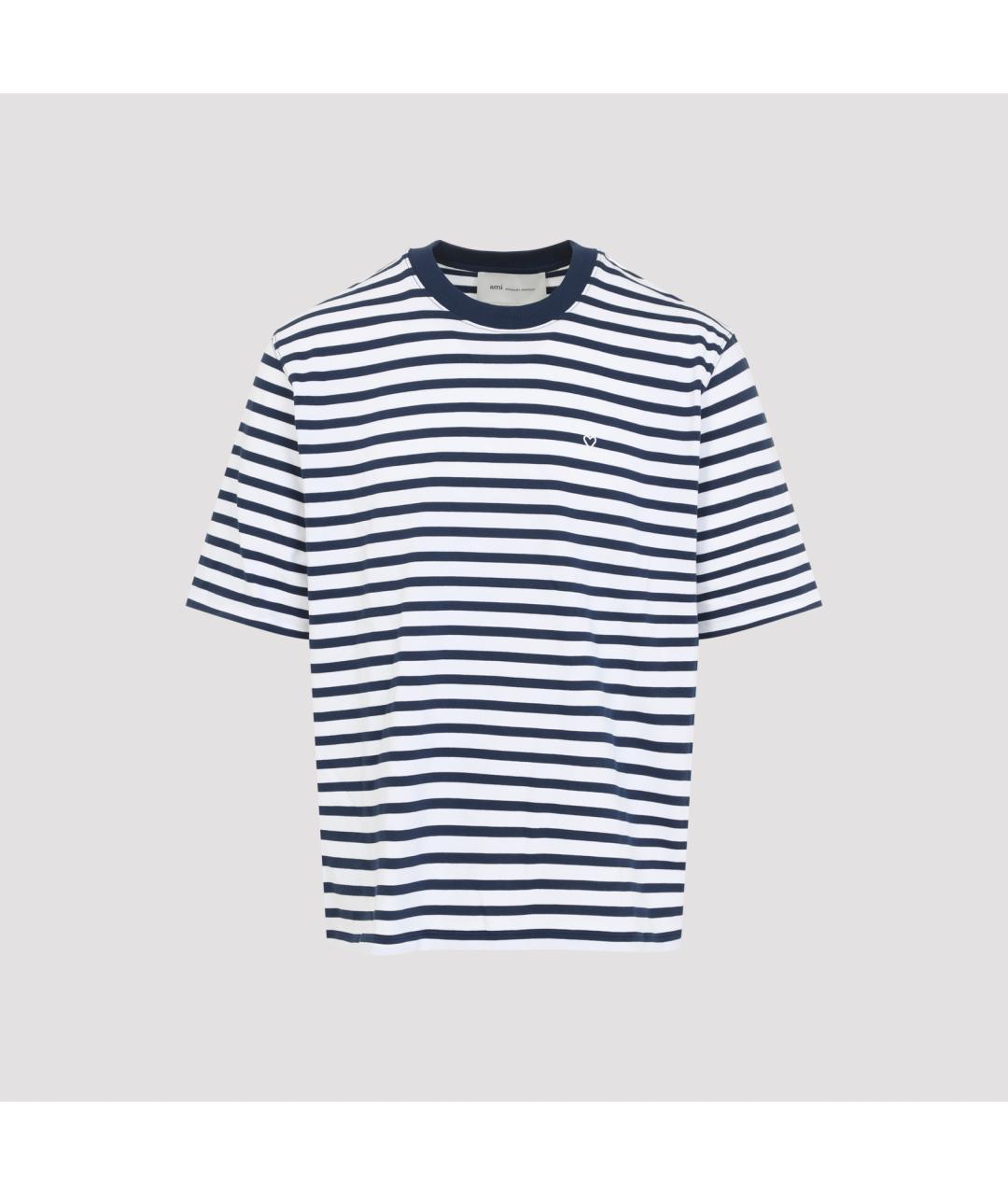 Ami Paris Темно-синяя хлопковая футболка, фото 2