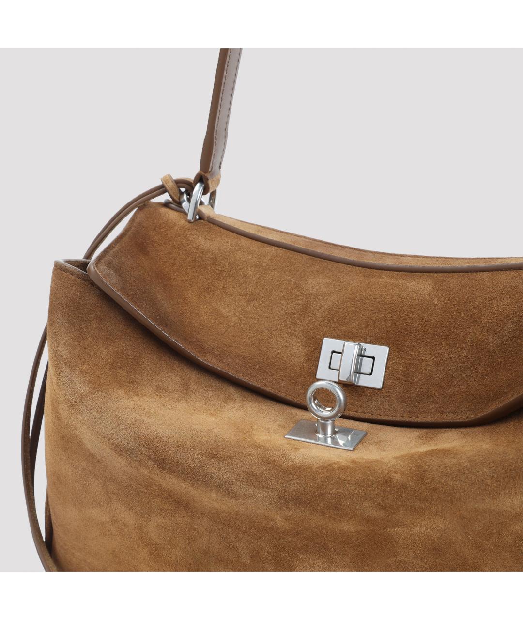 BALENCIAGA Бежевая замшевая сумка тоут, фото 3