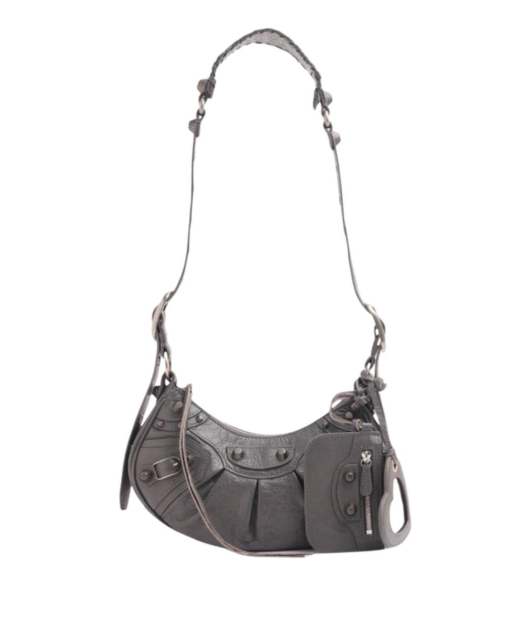 BALENCIAGA Серая кожаная сумка через плечо, фото 1