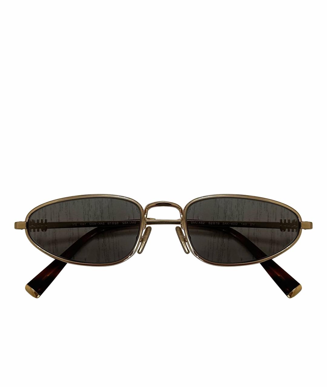 MIU MIU Золотые металлические солнцезащитные очки, фото 1