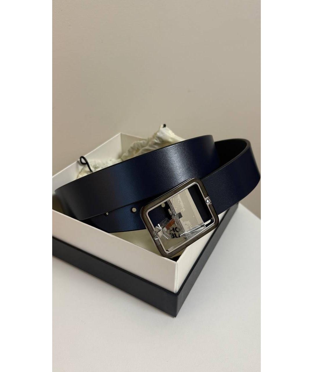 MONTBLANC Черный кожаный ремень, фото 2