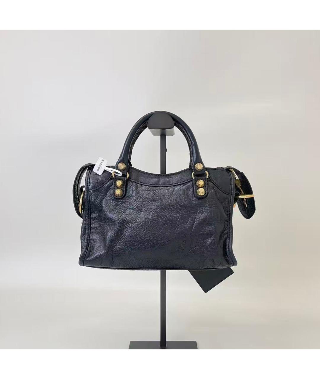 BALENCIAGA Черная кожаная сумка через плечо, фото 4