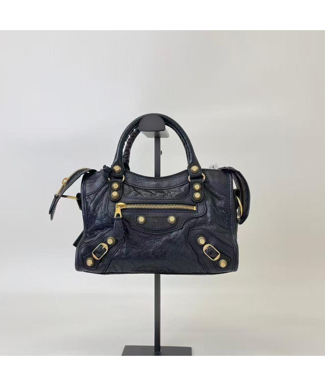 BALENCIAGA Черная кожаная сумка через плечо, фото 3