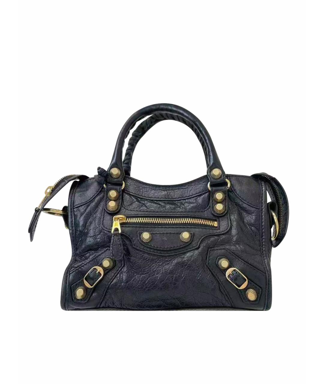 BALENCIAGA Черная кожаная сумка через плечо, фото 1